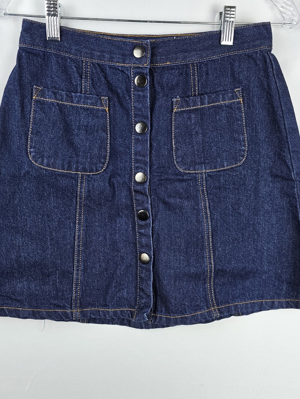 BDG Urban Outfitters Snap Front Denim Jean Skirt SM Front Pockets Festival